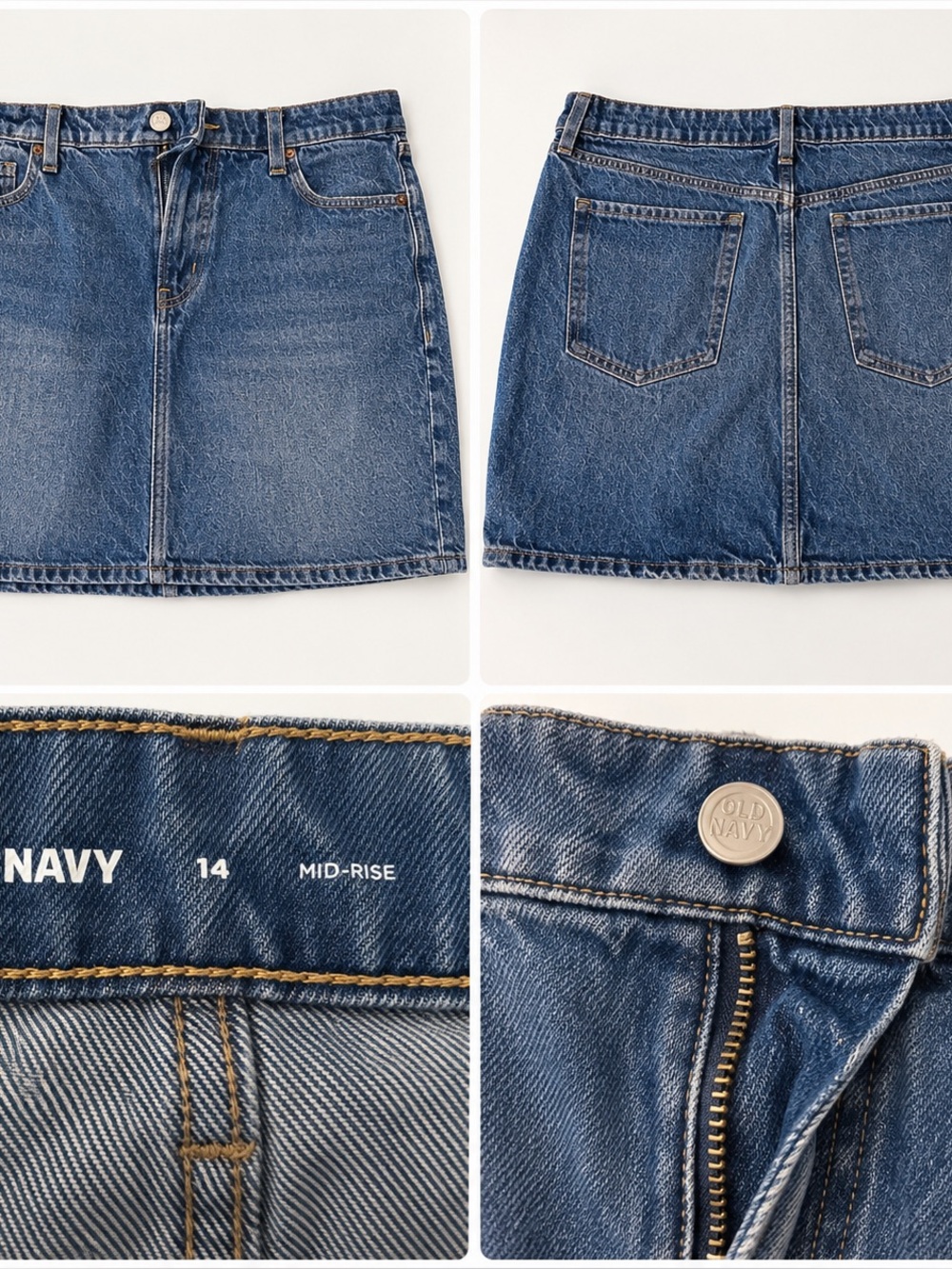 Old Navy Mid-Rise Denim Mini Skirt Size 14 Blue Jean Skirt